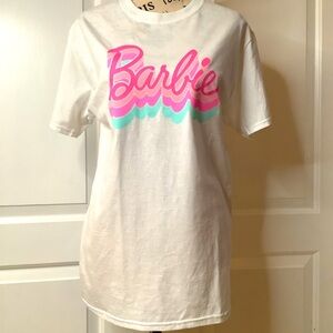 BARBIE Sz S-M-L T-Shirt W/ Pink Ombré $Turquoise Letters 100% Cotton
